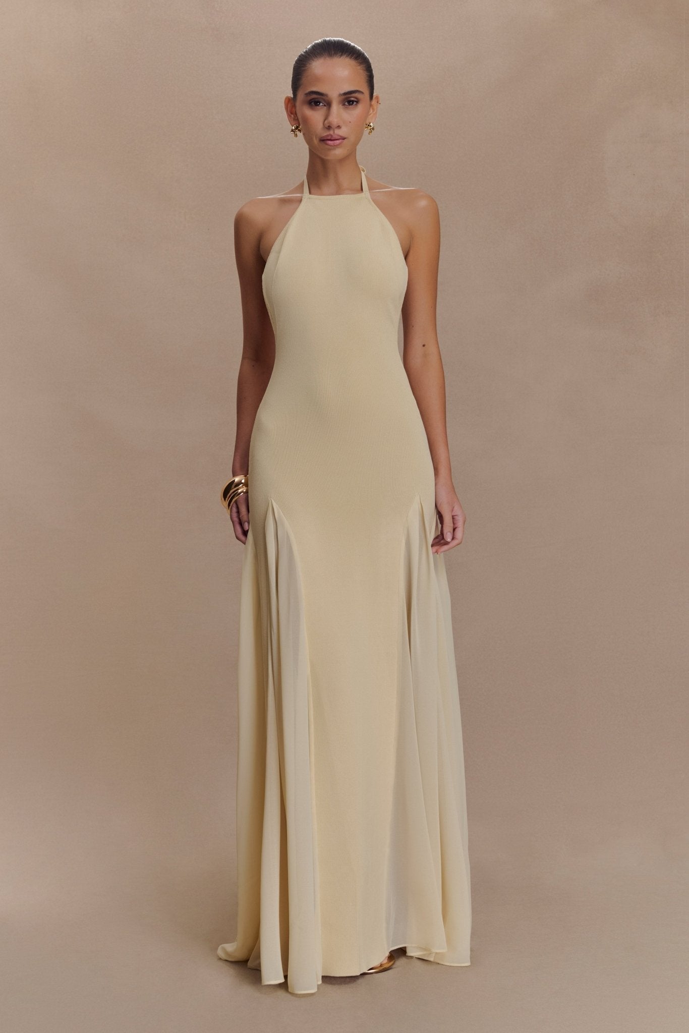 PRESTIGE — Robe longue halter dos nu ivoire - Lily St. Rose