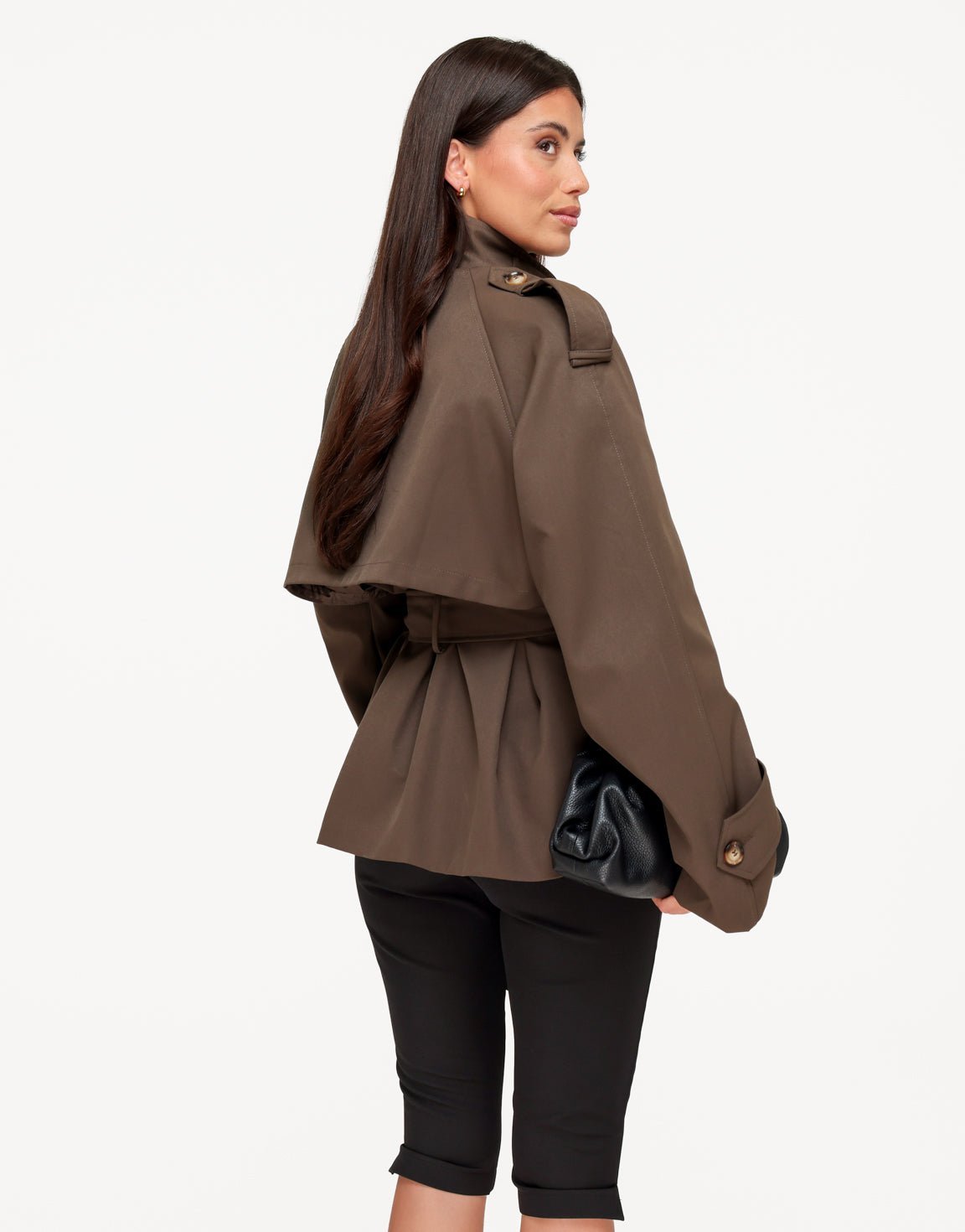 Trench mi-saison court femme marron - Lily St. Rose