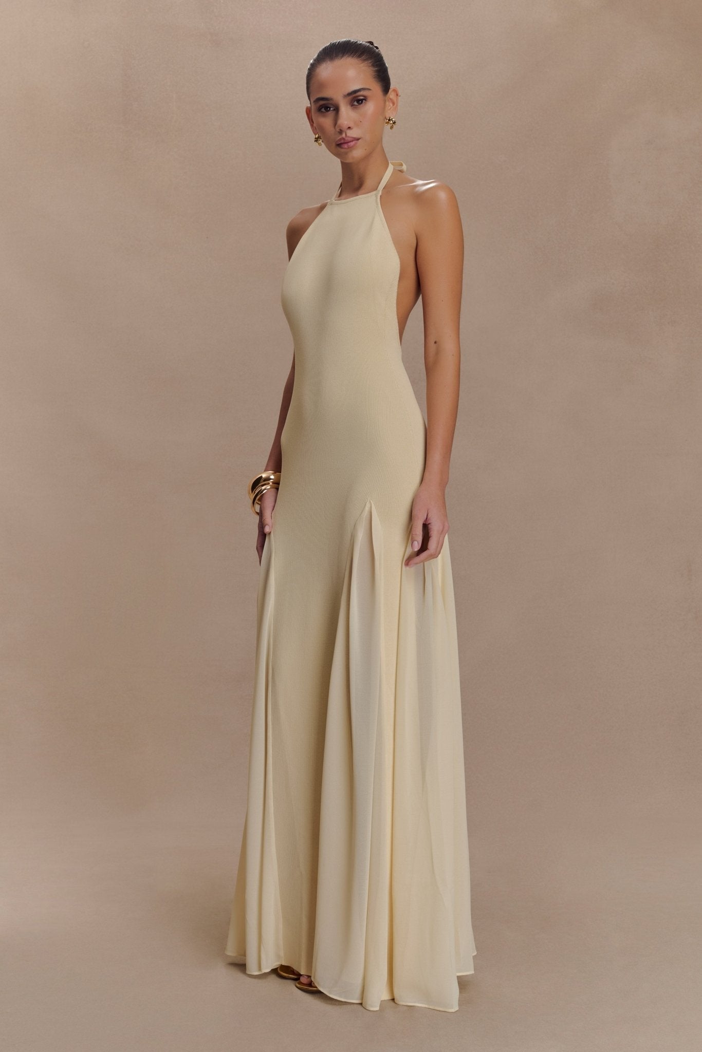 PRESTIGE — Robe longue halter dos nu ivoire - Lily St. Rose