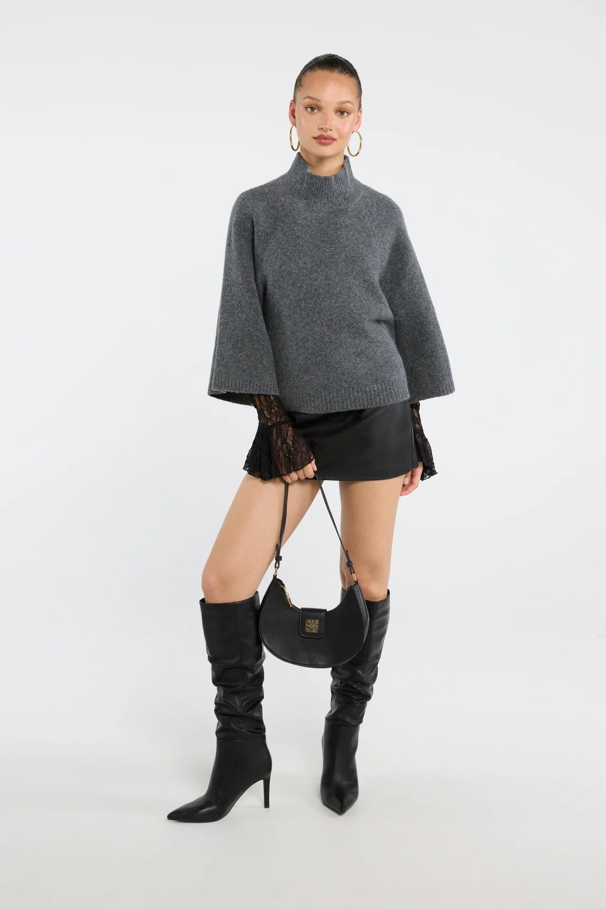 Top de Punto Cuello Alto Manga Ancha — Corte Relaxed - Lily St. Rose