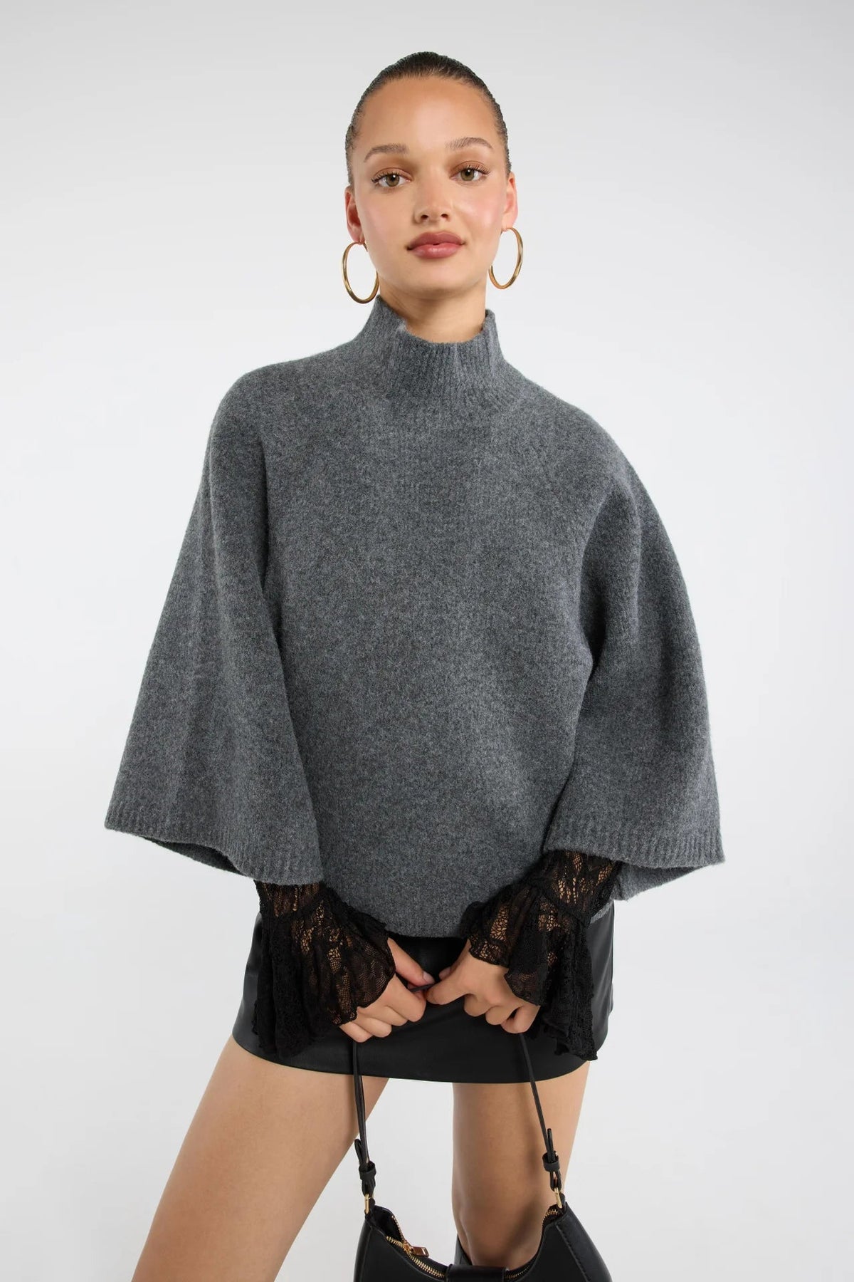 Top de Punto Cuello Alto Manga Ancha — Corte Relaxed - Lily St. Rose