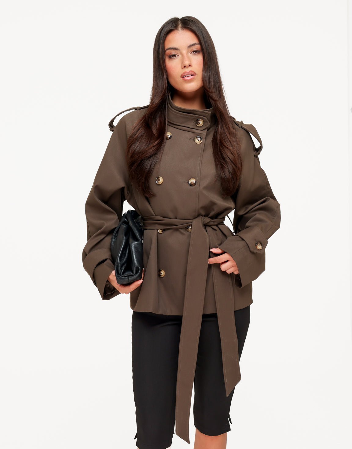 Trench mi-saison court femme marron - Lily St. Rose